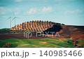 Wind turbine farm on hill, Andalusia Spain 140985466