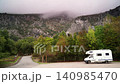 Camper camping in mountains, Spain. Time lapse 140985470