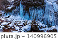 Winter panorama of the icefalls in Yokoya Valley, Tateshina Highlands ⇒ Slide to the right 140996905
