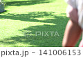 Child walking on a lush green lawn in a sunny park during a bright summer afternoon outdoor session 141006153