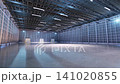 3d rendering empty factory interior fully enclosed with rolling shutter door 4k footage 141020855