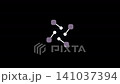Abstract geometric connectivity network node animation on black background 141037394