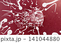 Millions of sperm swim toward the waiting egg cell, but only a few succeed in approaching it. 3D animation of the reproductive process and natural selection during fertilization. 141044880