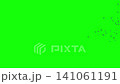 A flock of black birds flying left to right quickly, a group of pigeons chroma key green screen. Silhouettes of Migrating Birds in motion in the sky. Crows or Swallows. For compositing VFX 141061191