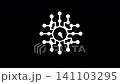 Central clock icon with multiple branching network animation isolated on black background 141103295