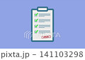 Clipboard icon with checklist paper animation isolated on blue background 141103298