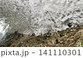 Surface texture of turbulent river water full of foam. 141110301