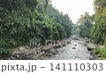 Landscape view of a river flowing at the bottom of a valley. 141110303