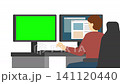 Flat illustration animation: A man working on a desktop PC 141120440