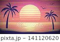 Vintage movie-style tropical sunset beach background animation 141120620