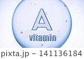 Transparent Vitamin A Sphere Floating in Clean Blue Minimal Background 141136184