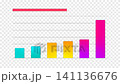 Colorful gradient bar chart showing business growth and rising performance 141136676