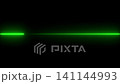 Bright green glowing laser line beam shining horizontally across a dark black background Bright green glowing laser line beam shining horizontally across a dark black background 141144993