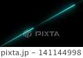 A bright cyan glowing laser light line traveling diagonally across a dark black space background A bright cyan glowing laser light line traveling diagonally across a dark black space background 141144998