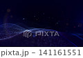 Abstract blue particle wave landscape with glowing dots, futuristic digital data flow, smooth technology background, cinematic depth of field, 4k, 60 fps, HUD, loop 141161551