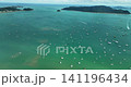Aerial View Video of Chalong Harbour in Phuket Thailand,Amazing sea with sailing boats and other watercraft on sunny day,Beautiful sea summer good weather day,High angle view 141196434