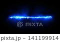 Dynamic blue lightning bolts across the dark sky creating an electrifying visual display 141199914