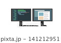 Flat illustration animation: Programming PC screen 141212951