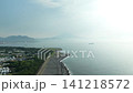 静岡県静岡市・三保松原海岸と駿河湾の日の出空撮映像 141218572