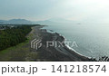 静岡県・三保松原海岸の夜明け空撮映像 141218574