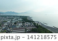静岡県静岡市・三保の松原海岸と市街地の空撮映像 141218575