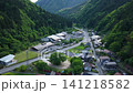 広島県広島市佐伯区湯来町・湯来温泉街の俯瞰空撮 141218582
