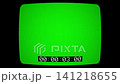 Convex flickering CRT monitor with a green screen and one-minute timecode 141218655