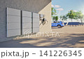 3d rendering group of home batteries or energy storage systems in garage 4k footage 141226345