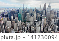 Aerial midtown manhattan cityscape tilting down 141230094