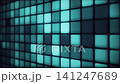 Futuristic blue digital video wall motion background with glowing square tile data lights. This abstract technology interface concept animation is full HD and a seamless loop. 141247689