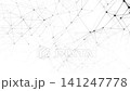 Minimalist grayscale plexus network of digital data nodes and information streams. Full HD and looping data network connections technology background. 141247778