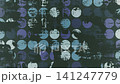 Dark retro grunge background with a worn distressed blinking circles pattern. This stylish textured motion background animation is 4K and a seamless loop. 141247779
