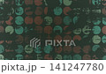 Dark retro grunge background with a worn distressed blinking circles pattern. This stylish textured motion background animation is 4K and a seamless loop. 141247780