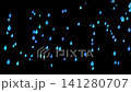 A video of blue and light blue raindrops falling softly. 141280707