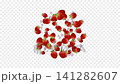 Cute strawberry and stardust particles spread out like fireworks. 4 types. Includes alpha channel. 141282607