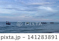 Fishing boat small on sea in summer day. Tropical and blue sky 141283891