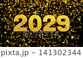 Gold foil background, 3D gold lettering, year 2029 Gold foil background, 3D gold lettering, year 2029 141302344