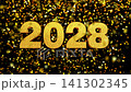 Gold foil background, 3D gold lettering, year 2028 Gold foil background, 3D gold lettering, year 2028 141302345