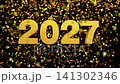 Gold foil background, 3D gold lettering, year 2027 Gold foil background, 3D gold lettering, year 2027 141302346