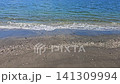 The sandy beach and the sea, photographed at Sarushima Beach. 141309994