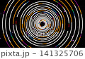 Animation of dynamic circles tunnel rotating in starry space. Video loop of dynamic colorful circumcentric circles on a black background 141325706