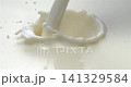Milk pouring into milk with dramatic splash in super slow motion 1000 fps for dairy advertising 141329584