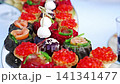 Catering display with various appetizers at an event 141341477