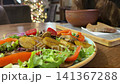 fried potatoes warm salad with veal mushrooms chickpeas healthy bowl food top view 141367288