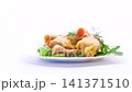 Healthy fermented cabbage rolls with fresh vegetable stuffing 141371510