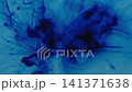 Ink blend. Pigment spread. Blue mystic smoke flow underwater spill mix color drop. Mystic reveal emulsion art blur abstract background. 141371638