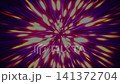 Bright glowing purple and yellow radial light rays bursting from center against dark background, concept of futuristic hyperspace transition 141372704