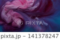 Smoke twist. Mist ink. Blue burgundy white cloud art mix colorful curl liquid. Blur shiny abstract fluid spill pigment emulsion background. 141378247