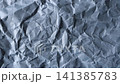 Static close-up video of dusty blue crumpled paper with faint horizontal stripes. Vintage grunge background with authentic creases for graphic design, overlays and creative projects. 141385783