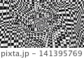 Hypnotic vortex rotating on morphing monochromatic chess texture, checker board 3d animation, optical illusion loop footage abstract background for vj, dj, template, meditation, intro and outro video 141395769